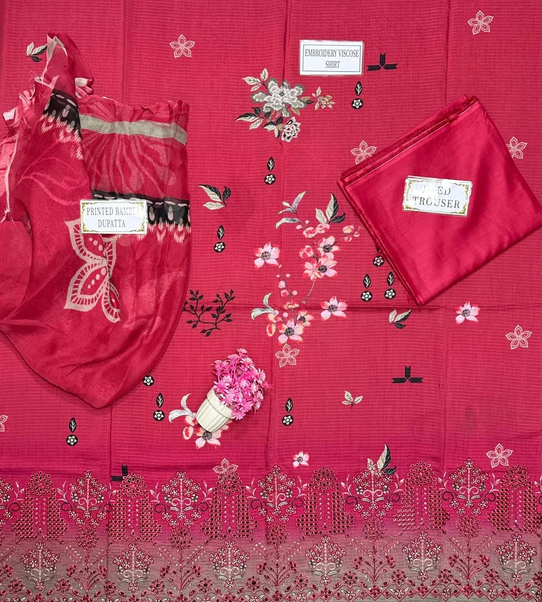 3 Pcs Women's Unstitched Printed Suit