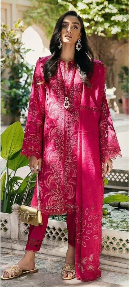 3 Pcs Women's Unstitched Printed Suit