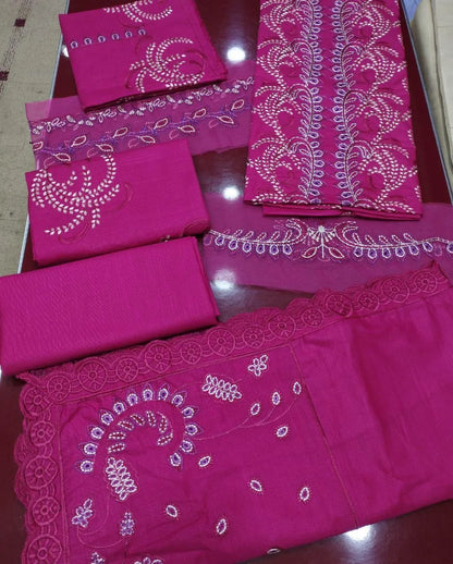 3 Pcs Women's Unstitched Printed Suit