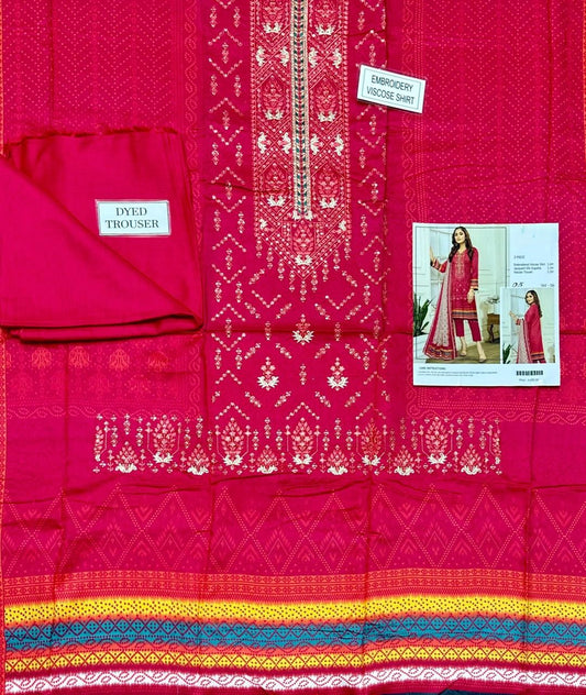 2 Pcs Women's Unstitched Printed Suit