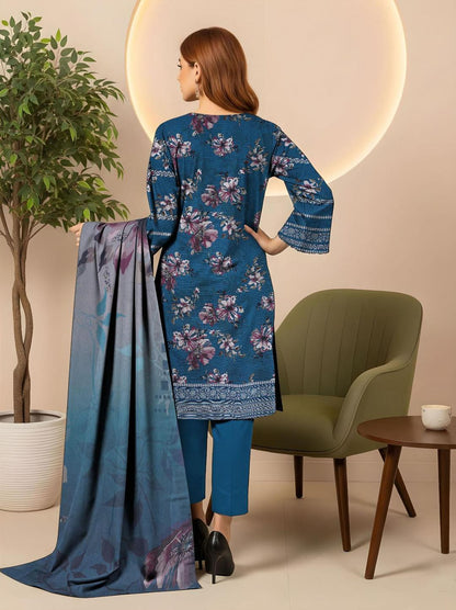 3 Pcs Women's Unstitched Embroidered Suit
