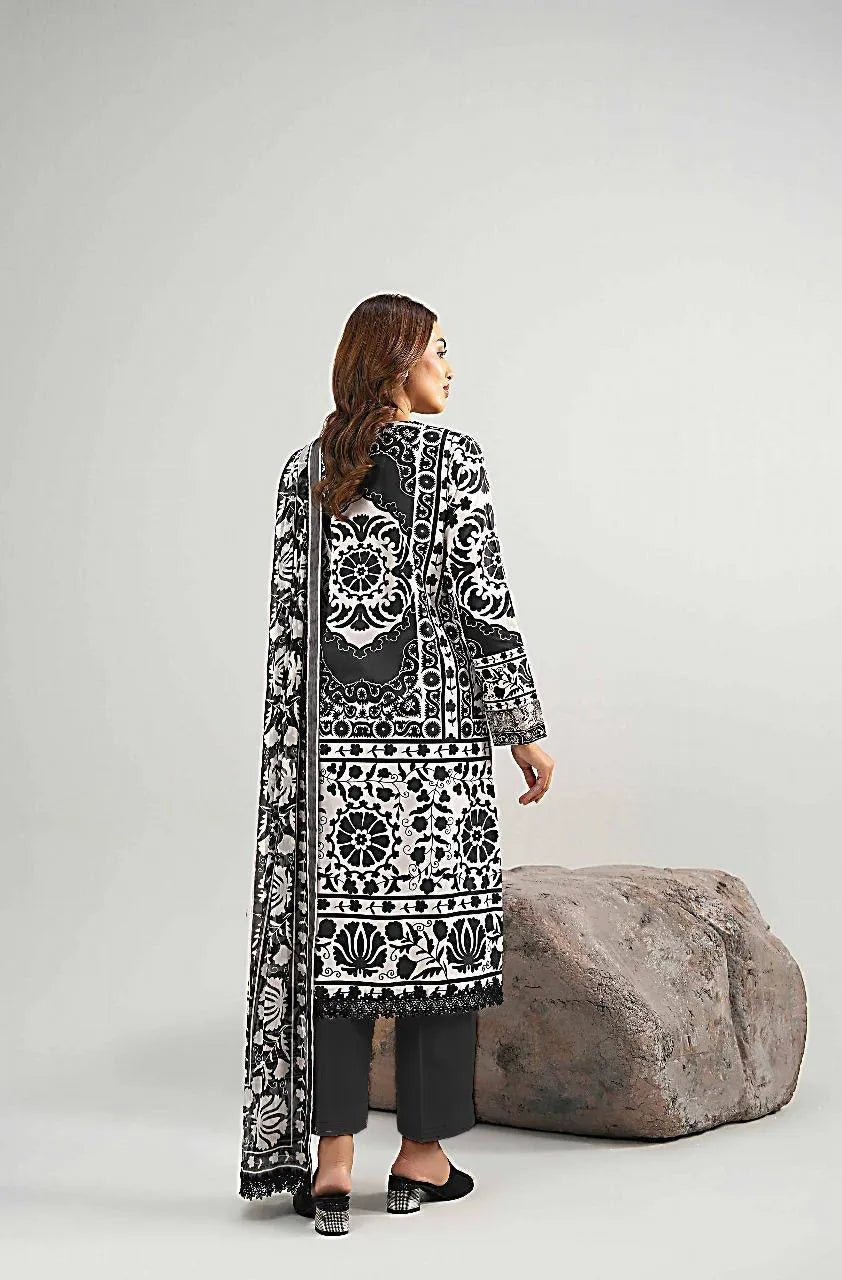 3 Pcs Women's Unstitched Printed Suit