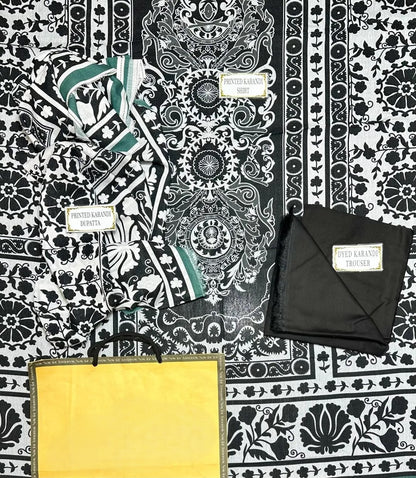 3 Pcs Women's Unstitched Printed Suit