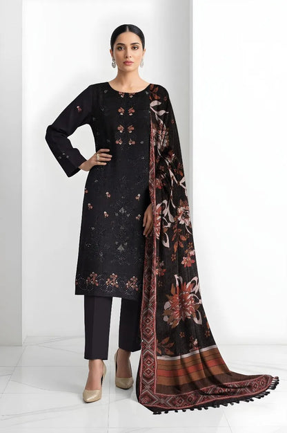 3 Pcs Women's Unstitched Plain Suit