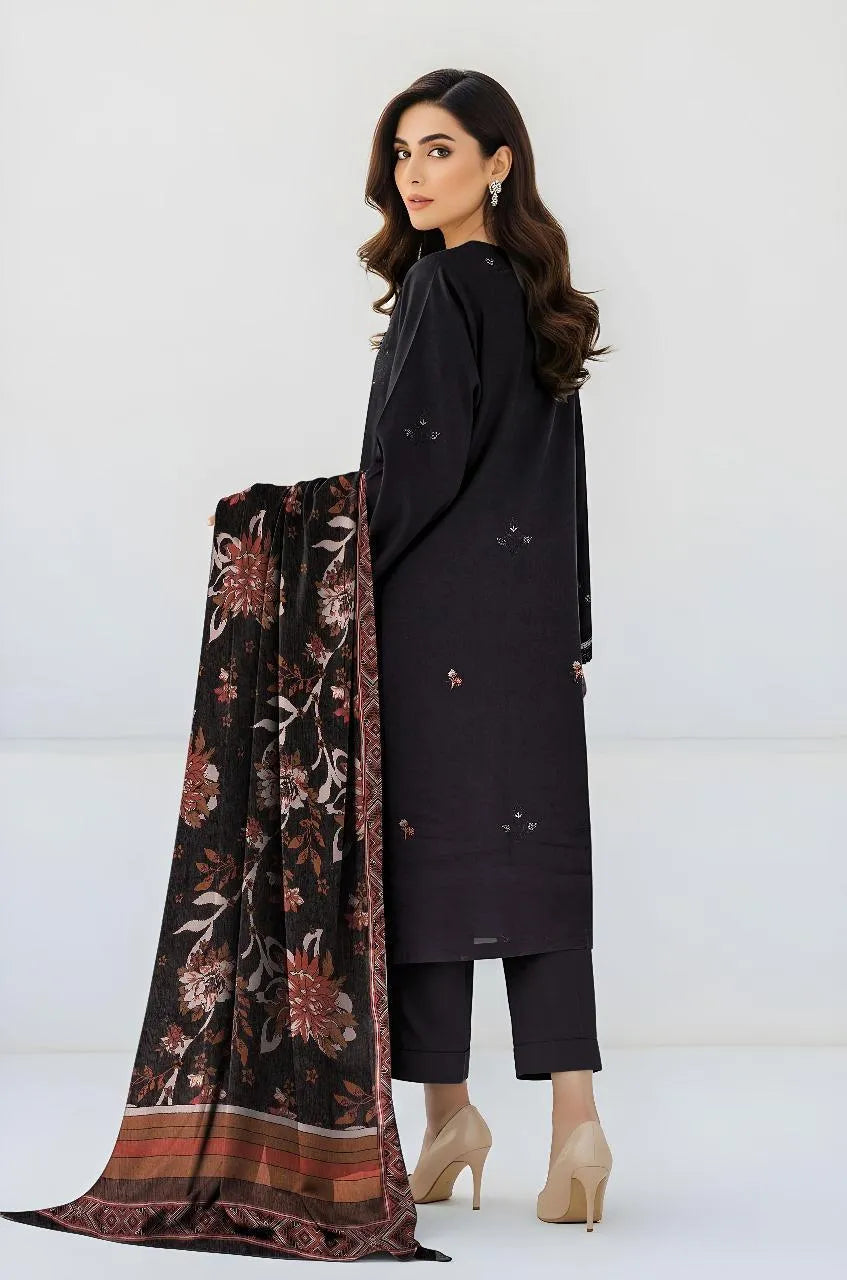 3 Pcs Women's Unstitched Plain Suit