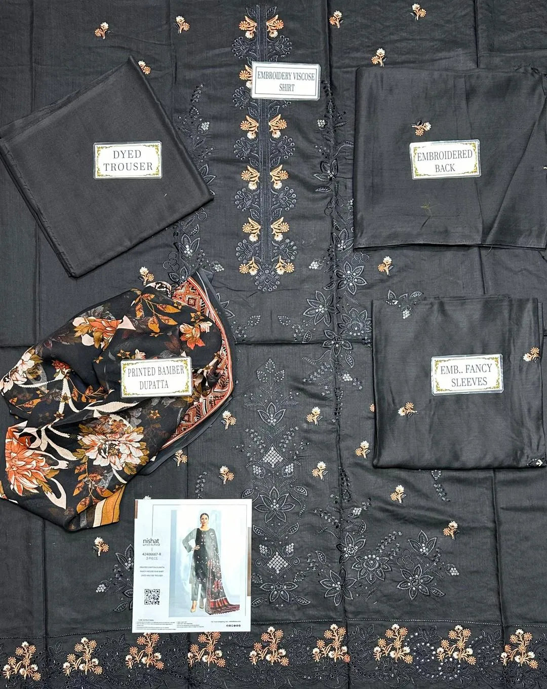 3 Pcs Women's Unstitched Plain Suit