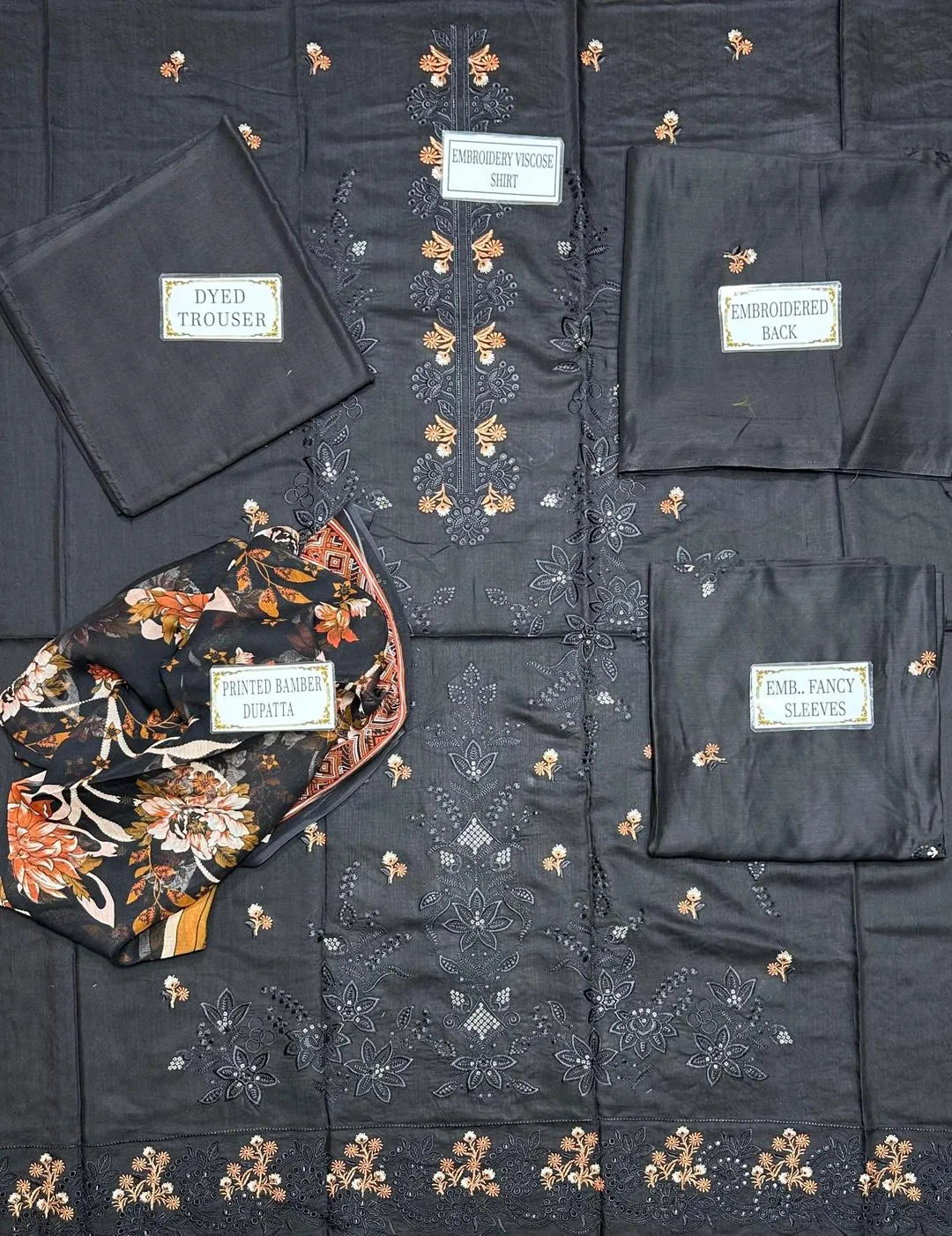 3 Pcs Women's Unstitched Plain Suit