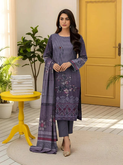 3 Pcs Women's Unstitched Printed Suit