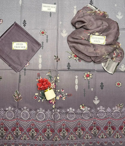 3 Pcs Women's Unstitched Printed Suit