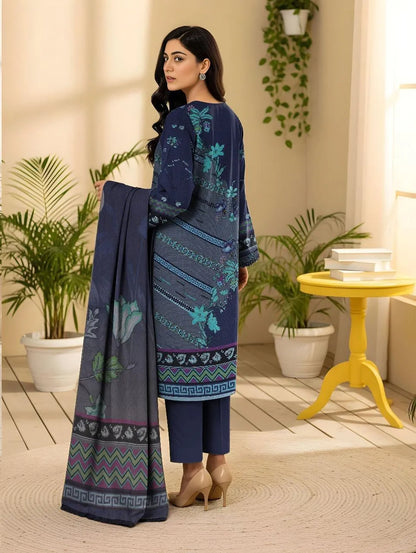 3 Pcs Women's Unstitched Printed Suit
