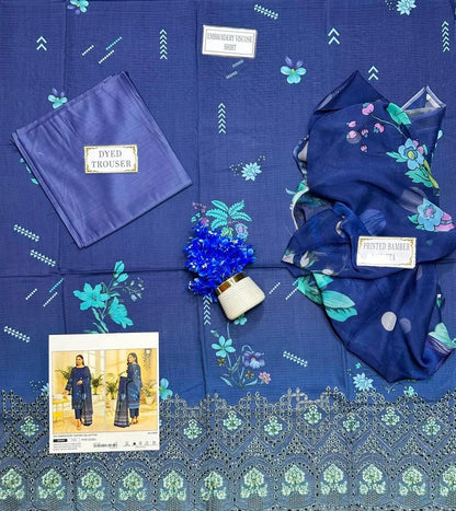 3 Pcs Women's Unstitched Printed Suit