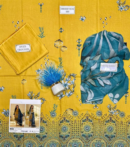 3 Pcs Women's Unstitched Printed Suit