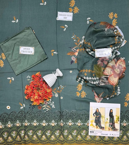 3 Pcs Women's Unstitched Printed Suit