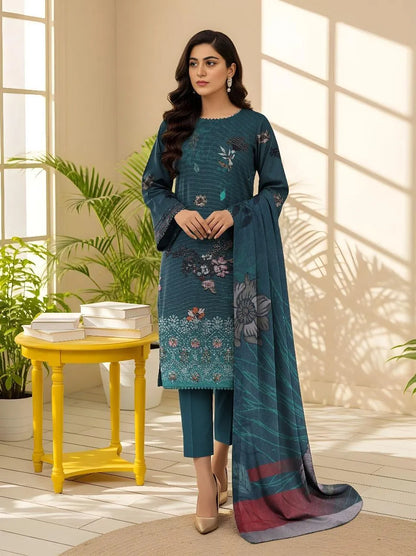 3 Pcs Women's Unstitched Printed Suit