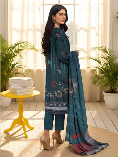 3 Pcs Women's Unstitched Printed Suit