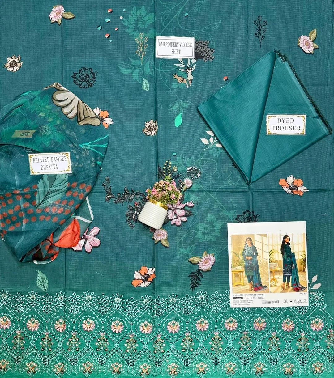 3 Pcs Women's Unstitched Printed Suit