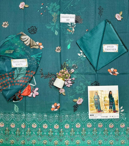 3 Pcs Women's Unstitched Printed Suit