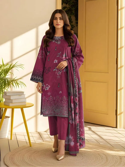 3 Pcs Women's Unstitched Printed Suit