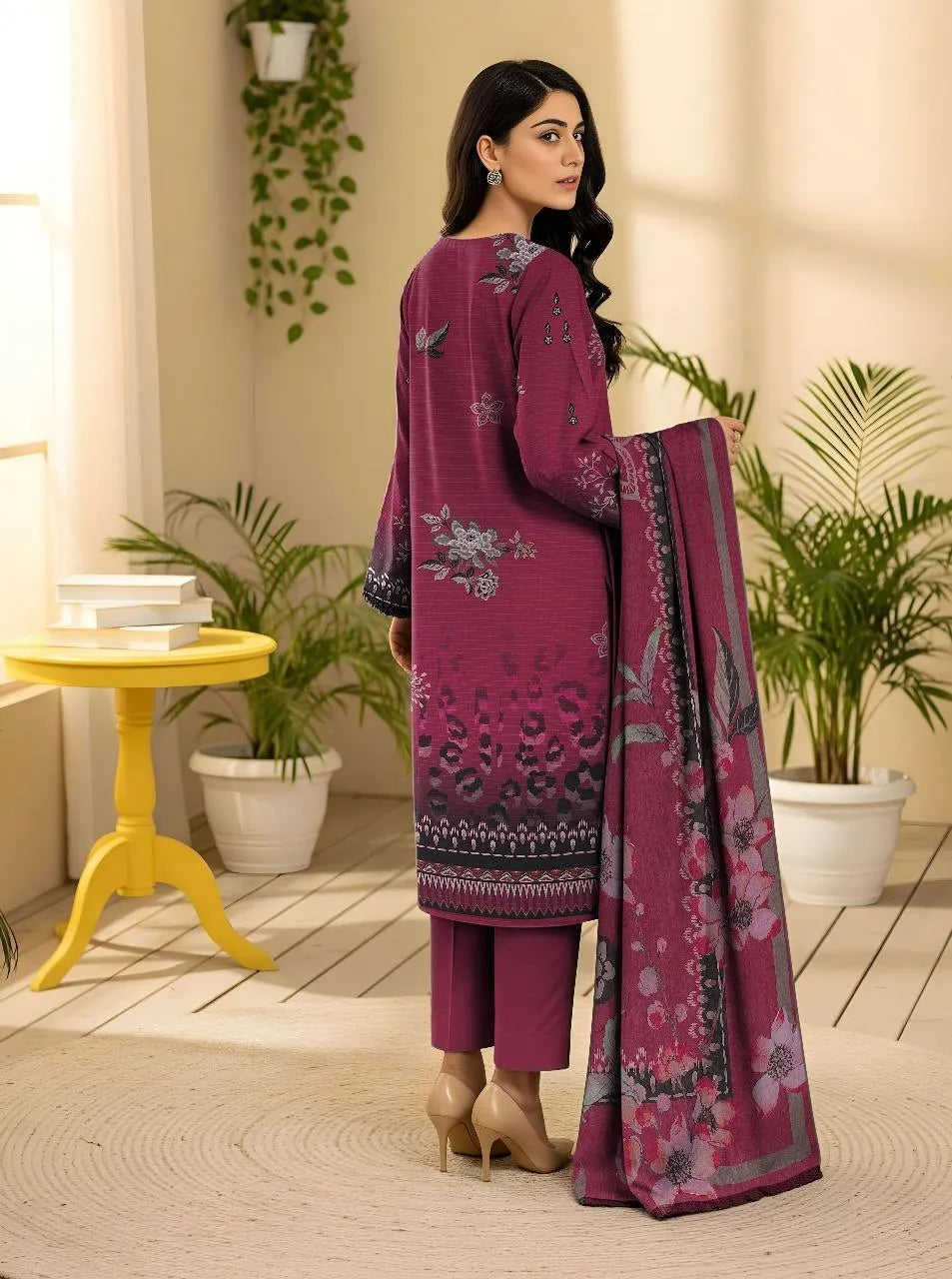 3 Pcs Women's Unstitched Printed Suit
