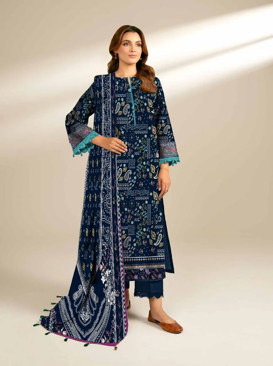 3 Pcs Women's Unstitched Printed Suit