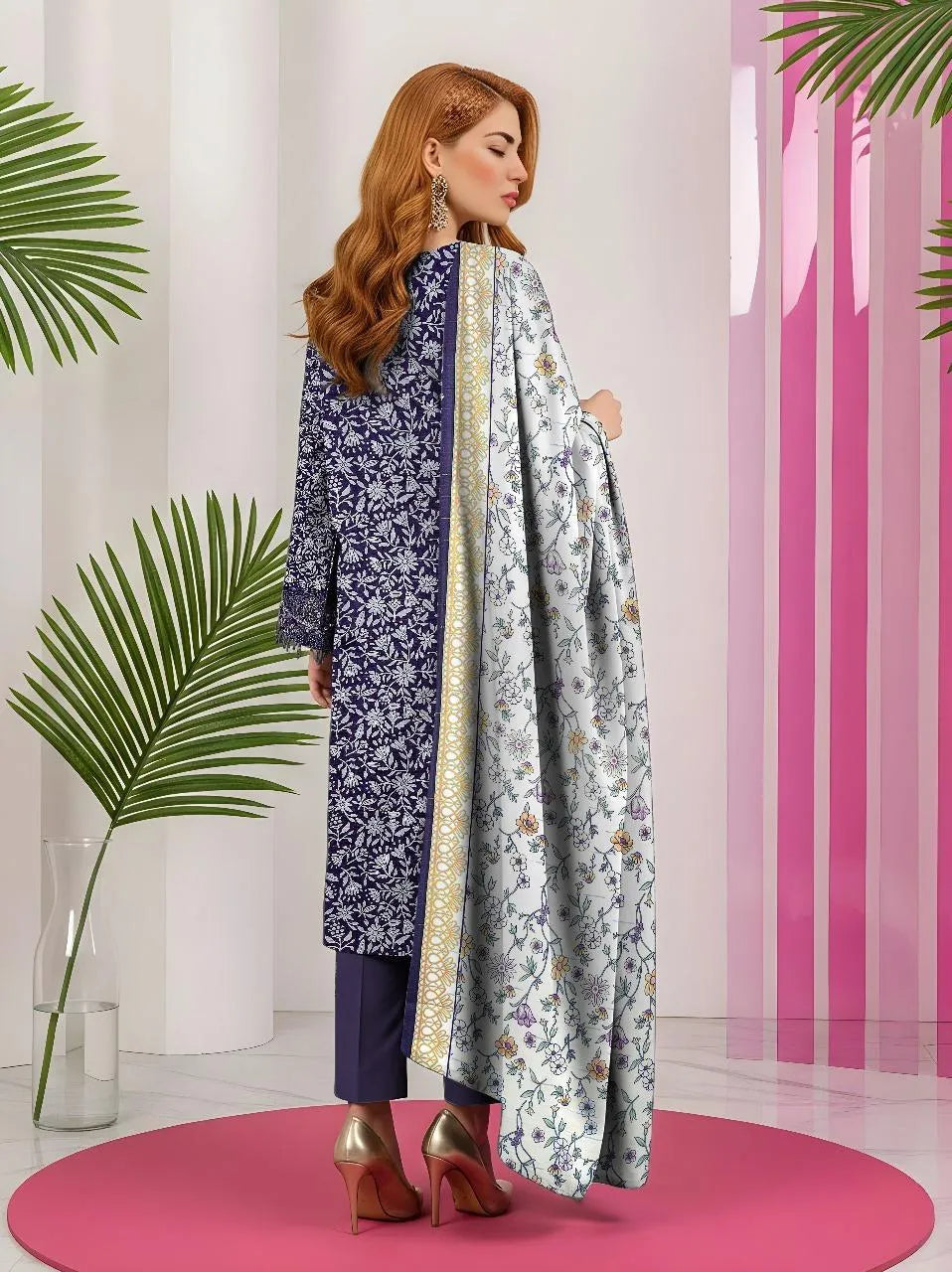 3 Pcs Women's Unstitched Printed Suit