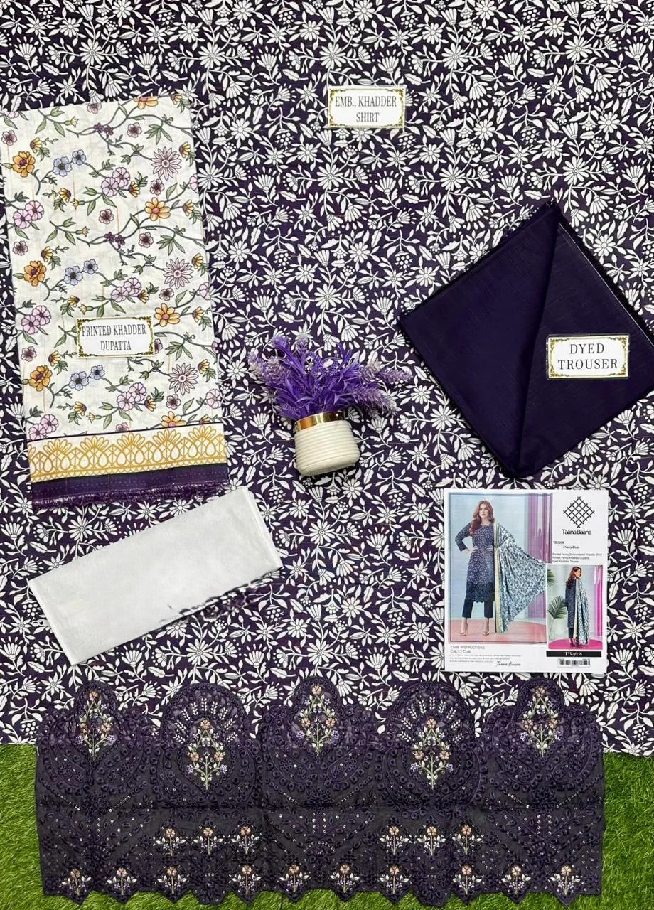 3 Pcs Women's Unstitched Printed Suit