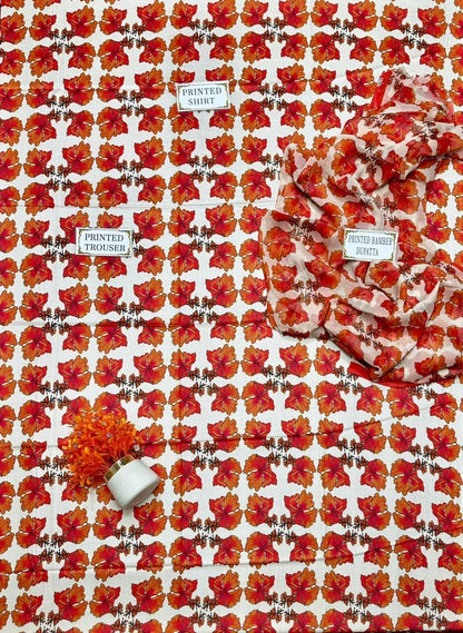 3 Pcs Women's Unstitched Printed Suit