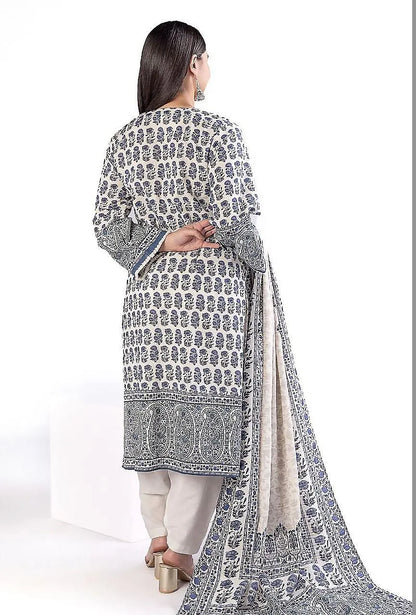 3 Pcs Women's Unstitched Printed Suit