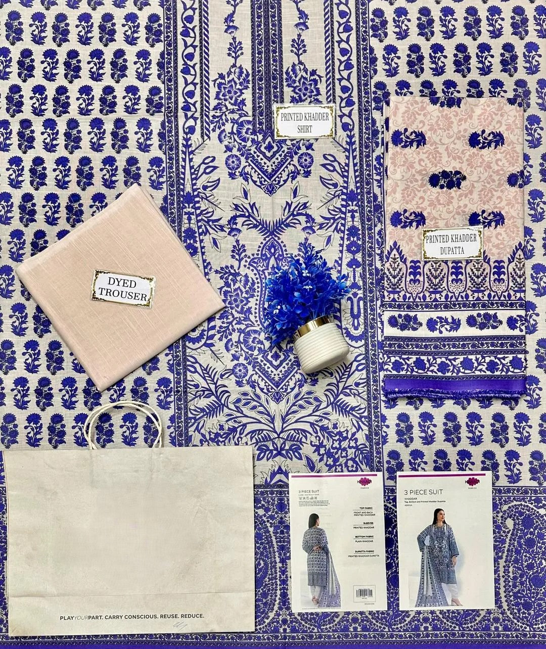 3 Pcs Women's Unstitched Printed Suit