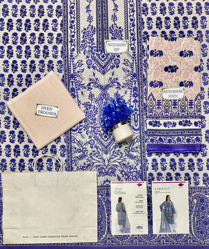 3 Pcs Women's Unstitched Printed Suit