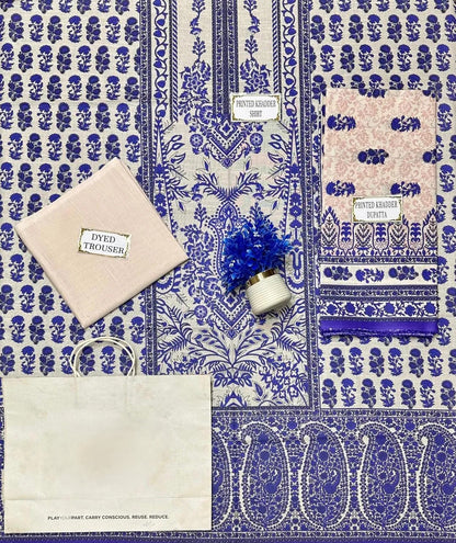 3 Pcs Women's Unstitched Printed Suit