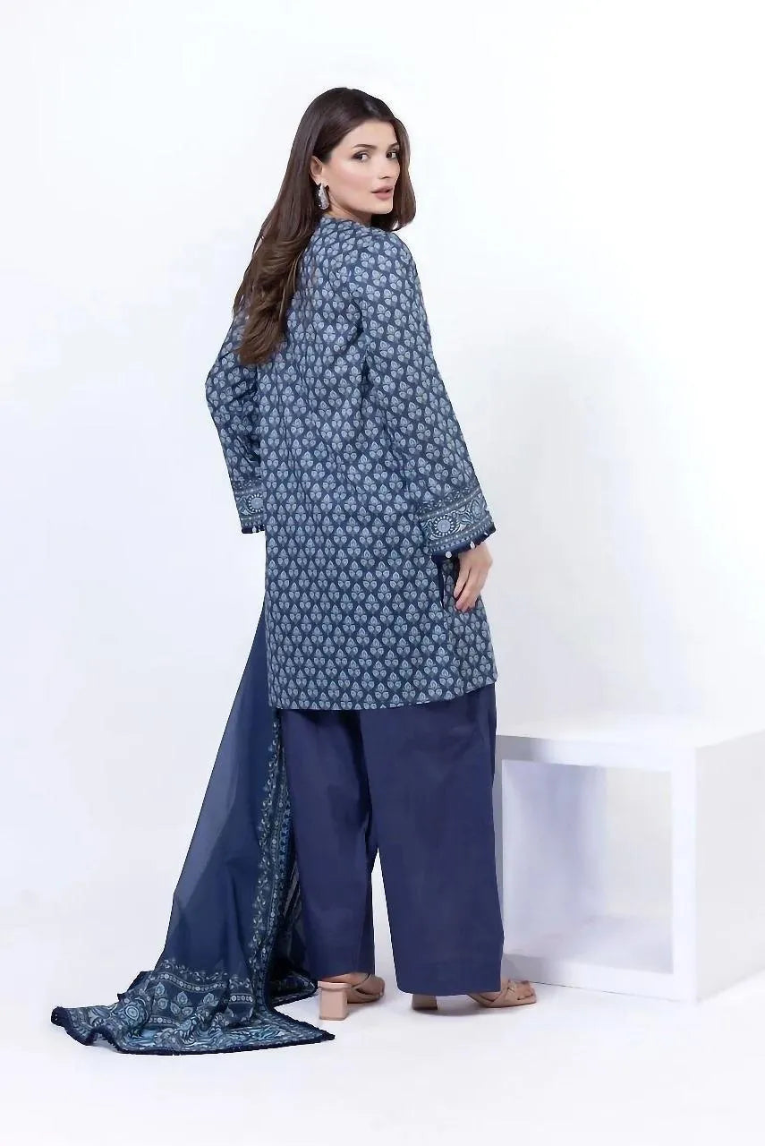 3 Pcs Women's Unstitched Printed Suit