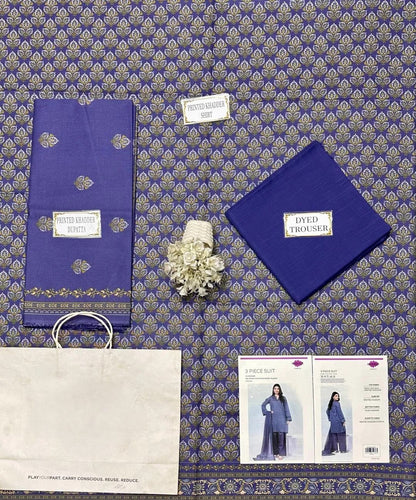 3 Pcs Women's Unstitched Printed Suit