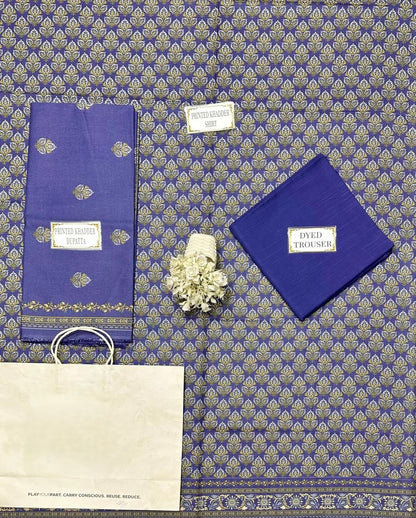 3 Pcs Women's Unstitched Printed Suit