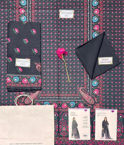 3 Pcs Women's Unstitched Printed Suit