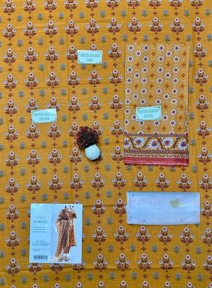 3 Pcs Women's Unstitched Printed Suit