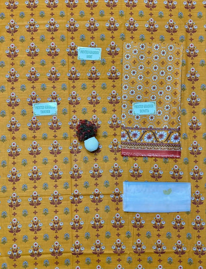 3 Pcs Women's Unstitched Printed Suit