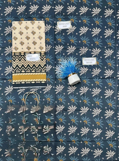 3 Pcs Women's Unstitched Printed Suit