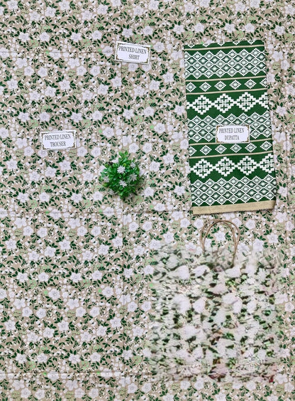 3 Pcs Women's Unstitched Printed Suit