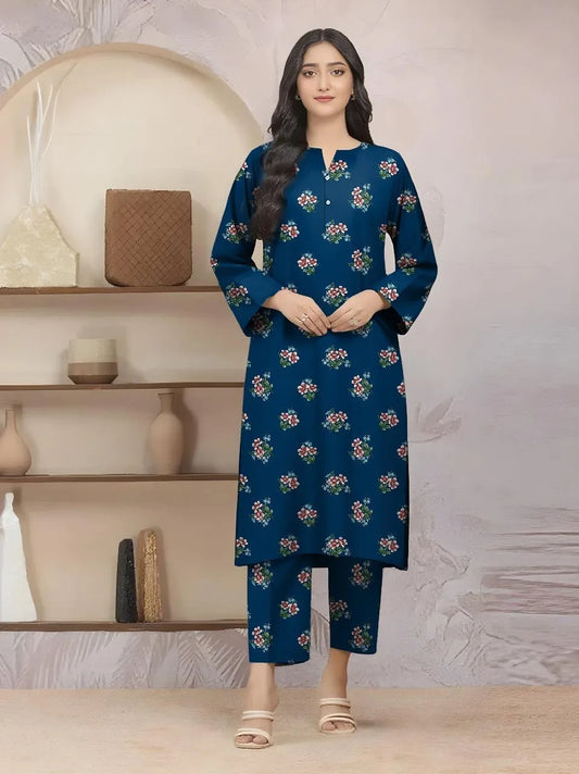 2 Pcs Women's Unstitched Printed Suit