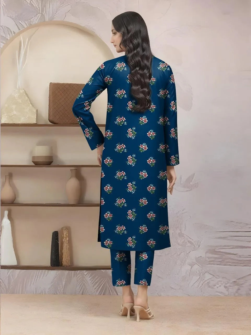 2 Pcs Women's Unstitched Printed Suit