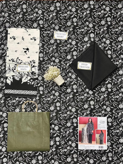 3 Pcs Women's Unstitched Printed Suit