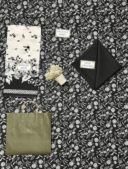 3 Pcs Women's Unstitched Printed Suit