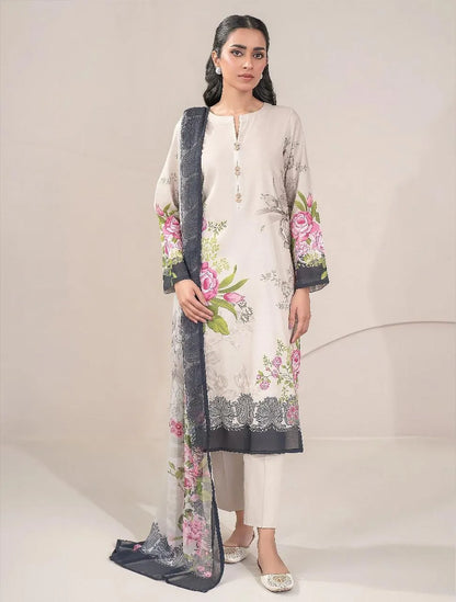 3 Pcs Women's Unstitched Printed Suit
