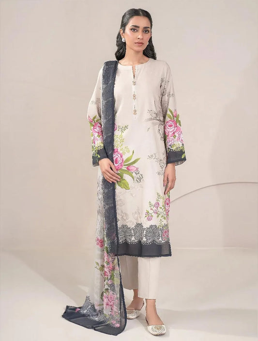 3 Pcs Women's Unstitched Printed Suit