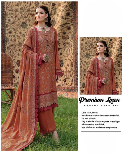 3 Pcs Women's Unstitched Sequins Embroidered Suit