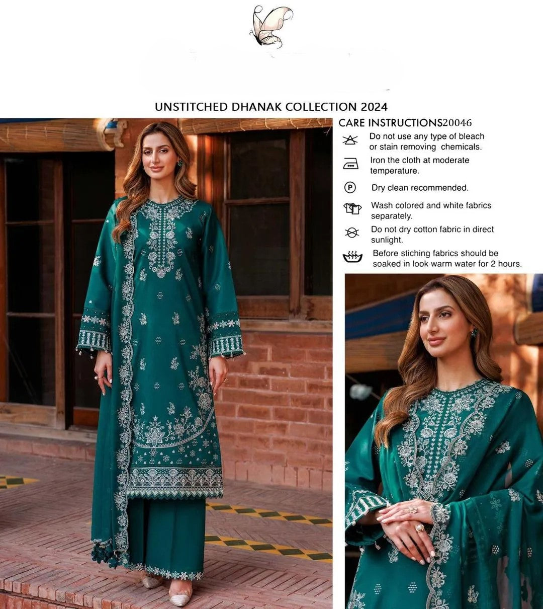 3 Pcs Women's Unstitched Embroidered Suit